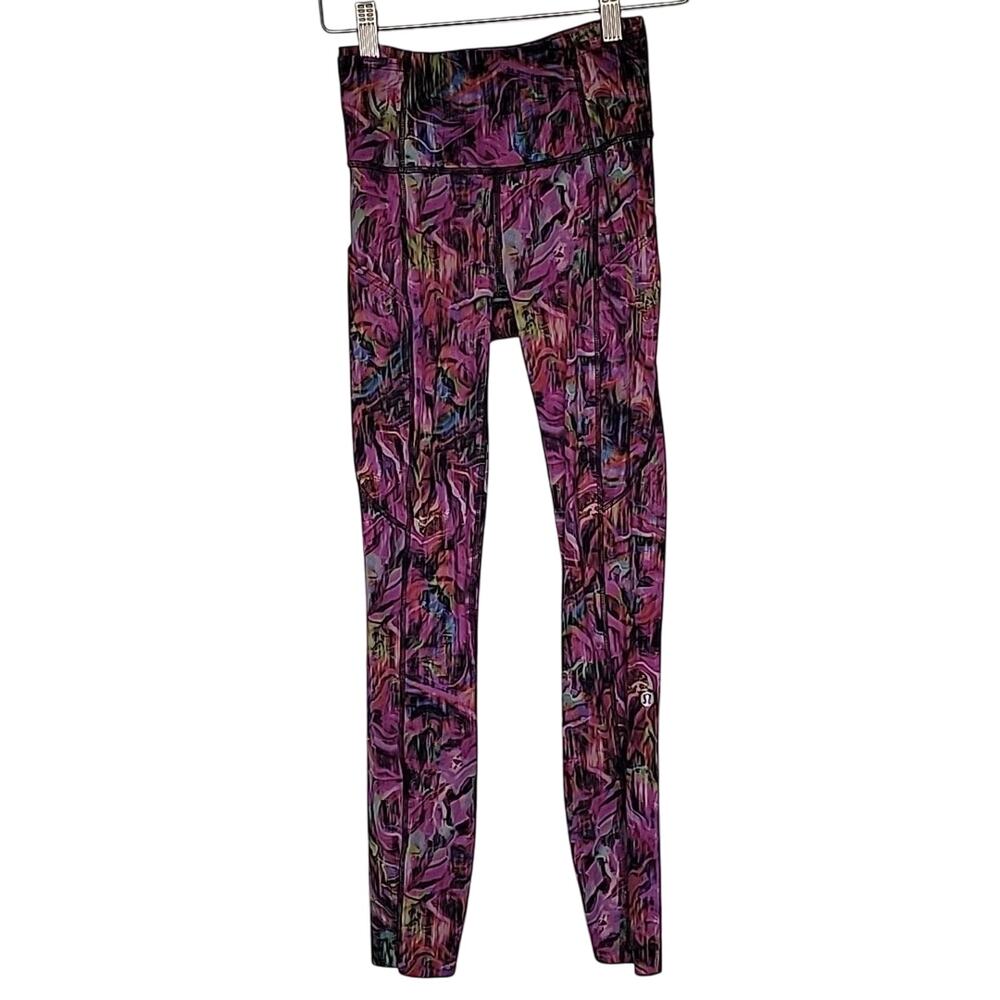 Lululemon Fast and Free High-Rise Tight 25" Hyper Flow Pink Multi, 2